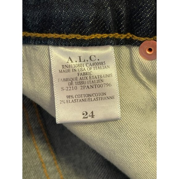 A.L.C. Dark Wash High Waist Straight Leg Denim Jeans NWT Size 24 - Picture 5 of 5